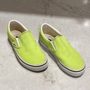 Vans Kids Neon Green Slip-On Sneakers